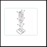 CUP HOLDER STAND Wired silver *5.5'' 11'' 17''